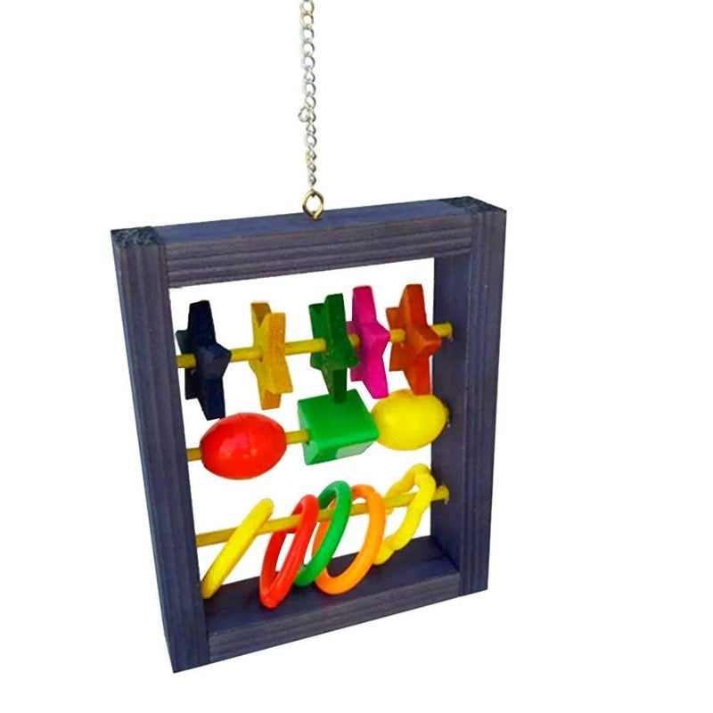 Litewoo Pet Bird Parrot Intellective Toy Multicolor Intelligence Training Development Abacus Chew Toy for Macaw African Greys Budgies Parakeet Cockatiels Cage Hanging Chewing Toy (Random Color) - Image 4